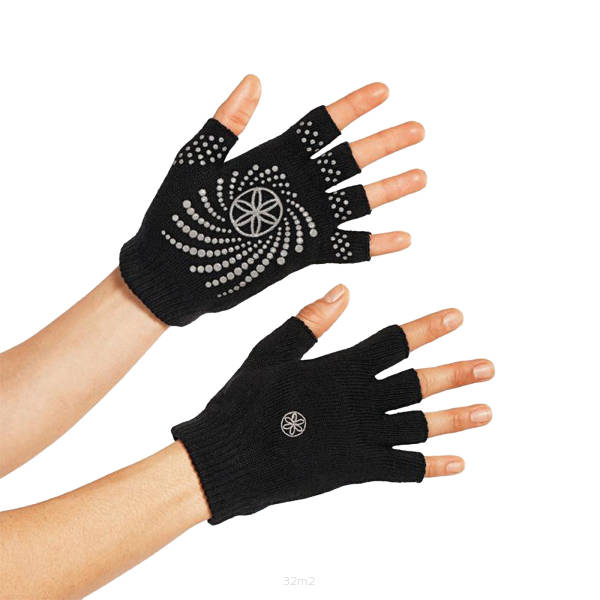 GAIAM RĘKAWICZKI ANTYPOŚLIZGOWE BEZ PALCÓW CZARNY/SZARY 54029
